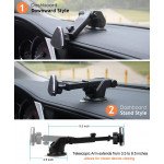 Wholesale Premium Magnetic Tri Design Long Windshield and Dashboard Car Mount Holder for Phone M015 (Black)